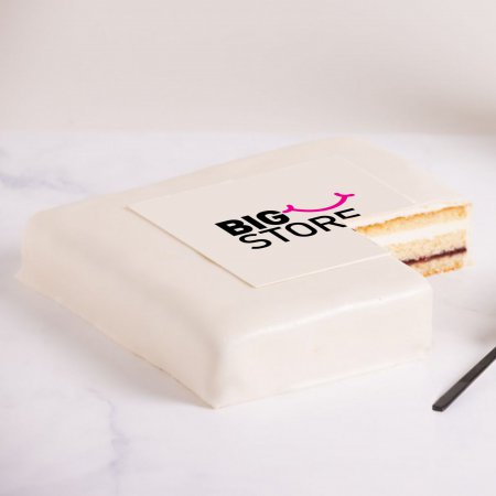 Marsepeintaart met foto/logo