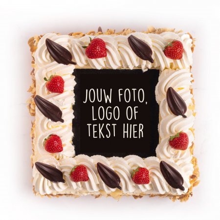 Luxe Slagroomtaart met foto/logo